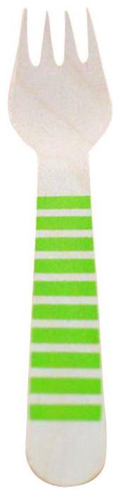 

Funcart Wooden Cutlery Utensil Striped Green Fork
