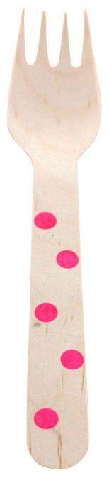 

Funcart Wooden Cutlery Utensil Polka Dot Pink Fork