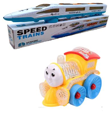 

Funny Musical emu Train small engine with Flashing Lights Bump And Go Action (Multicolor)