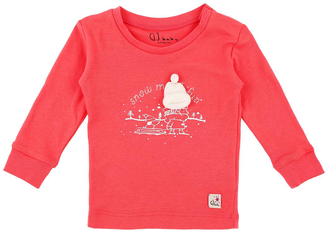 

Gini Jony Cotton Solid T shirt for Baby Girl - Red