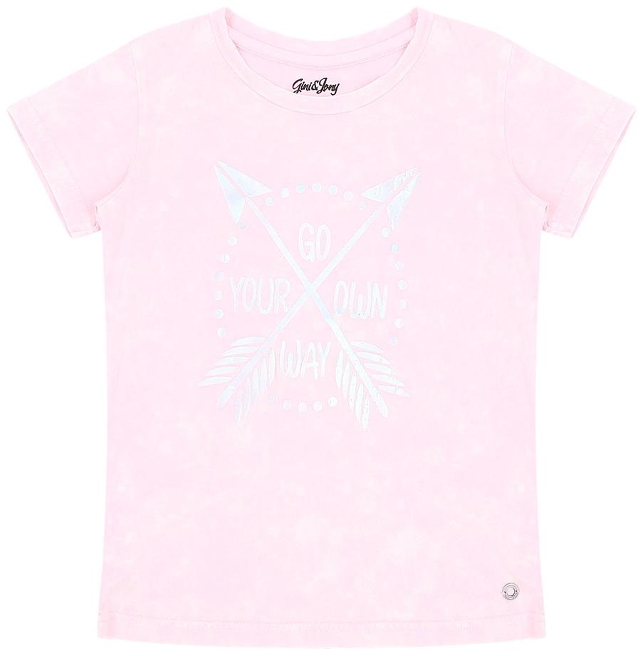 

Gini Jony Cotton Printed T shirt for Baby Girl - Pink