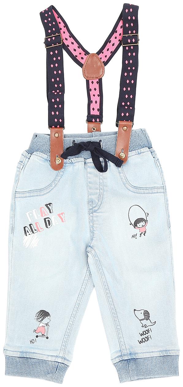 

Gini Jony Baby girl Denim Printed Jeans - Blue