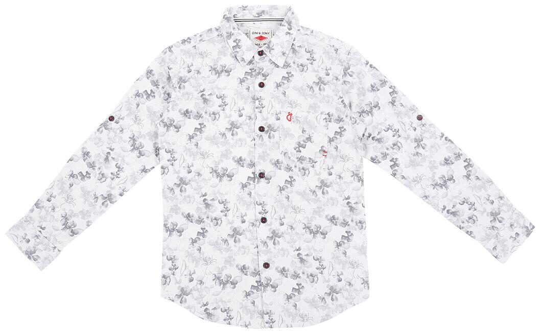 

Gini Jony Cotton Self design Shirt for Baby Boy - Grey