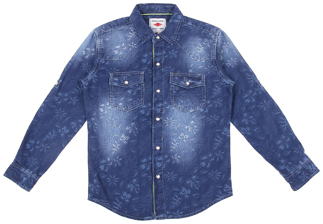 

Gini Jony Cotton Floral Shirt for Baby Boy - Blue