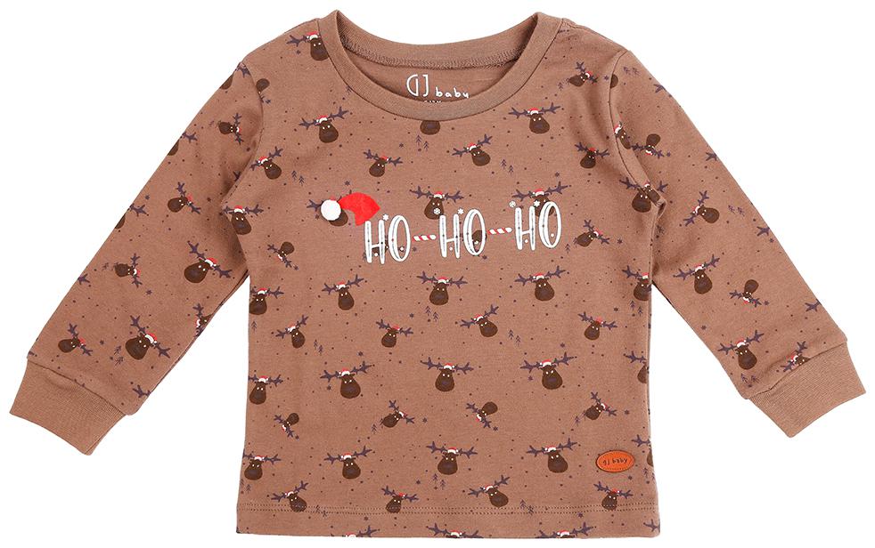 

Gini Jony Cotton Self design T shirt for Baby Boy - Brown