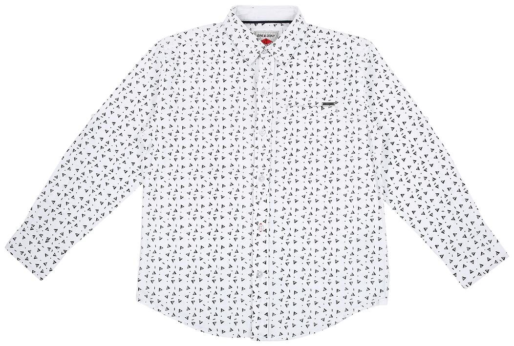 

Gini Jony Cotton Self design Shirt for Baby Boy - White