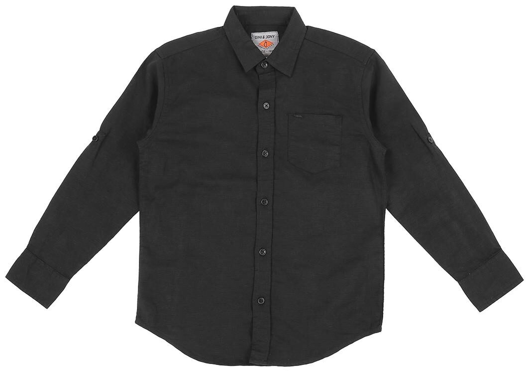 

Gini Jony Cotton Solid Shirt for Baby Boy - Black