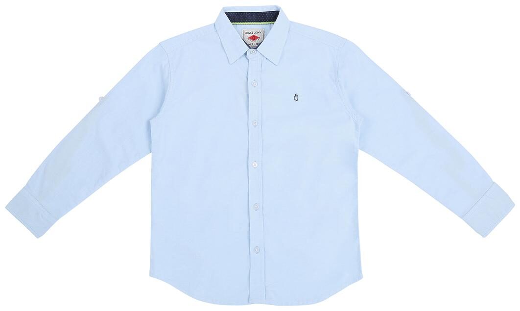 

Gini Jony Cotton Solid Shirt for Baby Boy - Blue