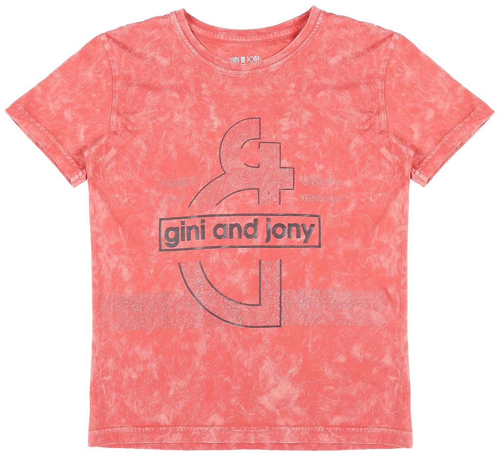 

Gini Jony Cotton Self design T shirt for Baby Boy - Red