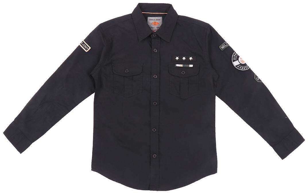 

Gini Jony Cotton Solid Shirt for Baby Boy - Black