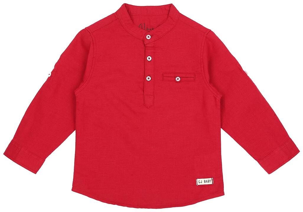 

Gini Jony Cotton Solid Shirt for Baby Boy - Red