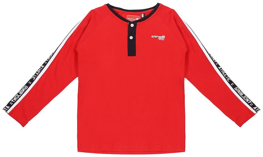 

Gini Jony Cotton Self design T shirt for Baby Boy - Red