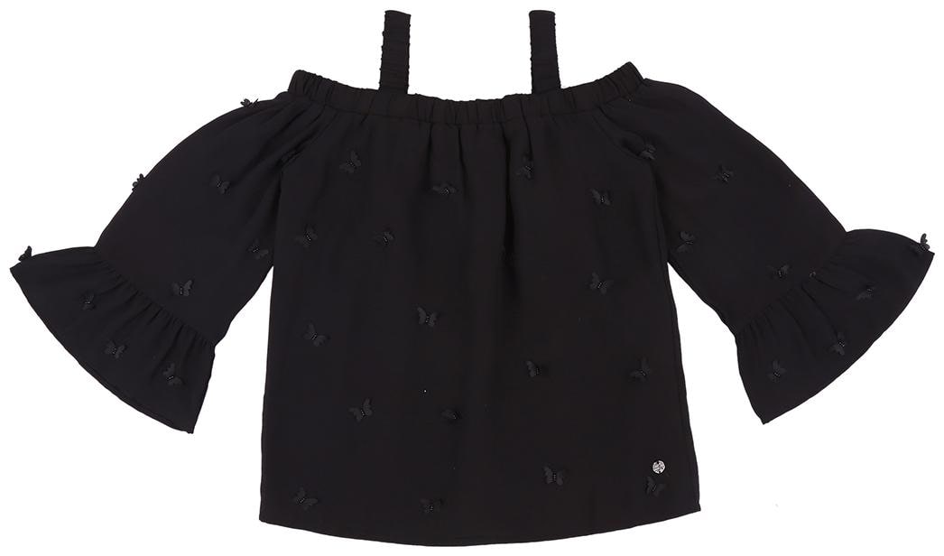 

Gini Jony Polyester Solid T shirt for Baby Girl - Black