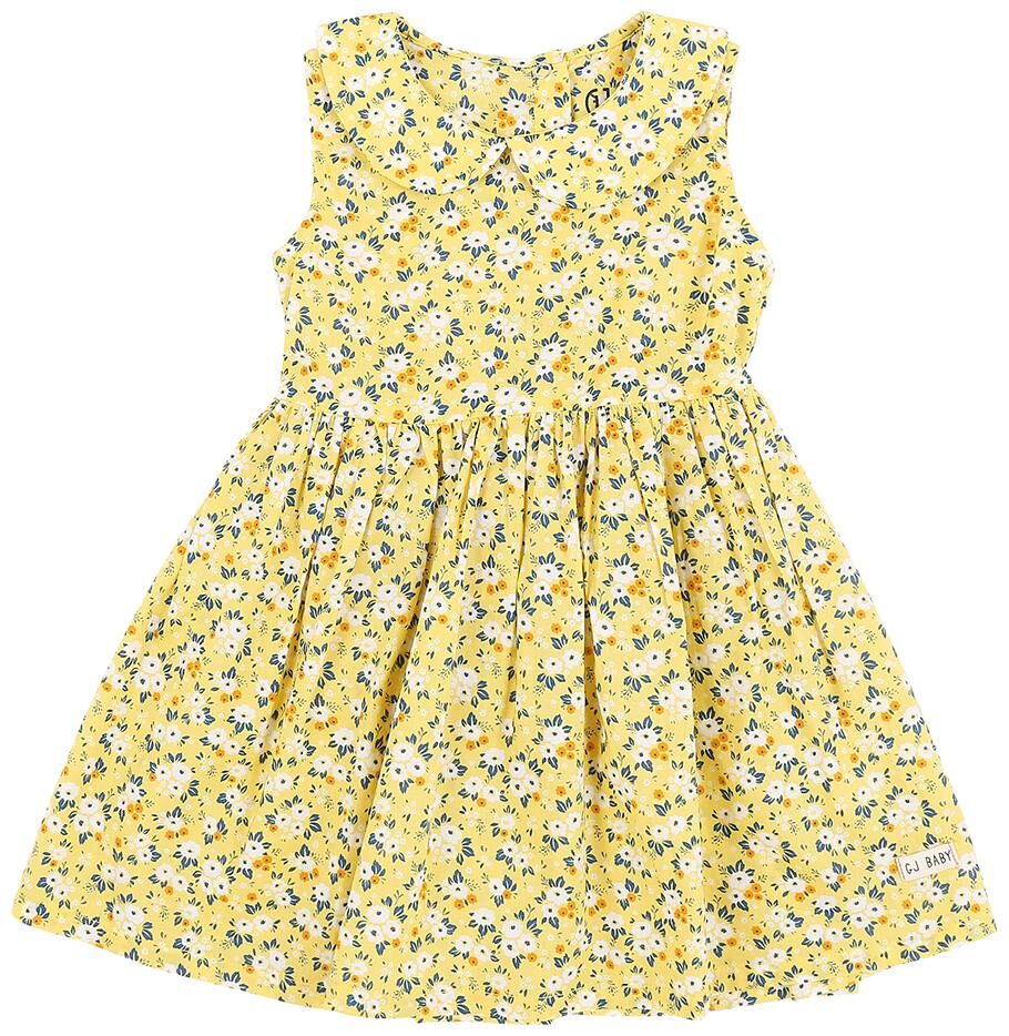

Gini Jony Baby girl Cotton Floral Princess frock - Yellow