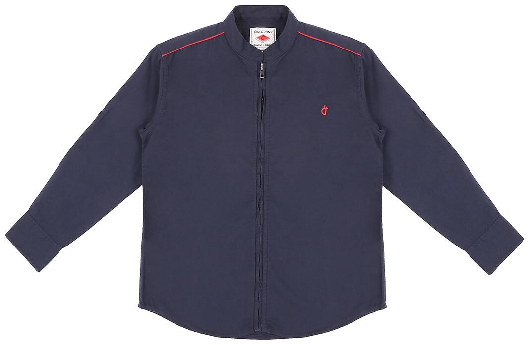 

Gini Jony Cotton Solid Shirt for Baby Boy - Blue