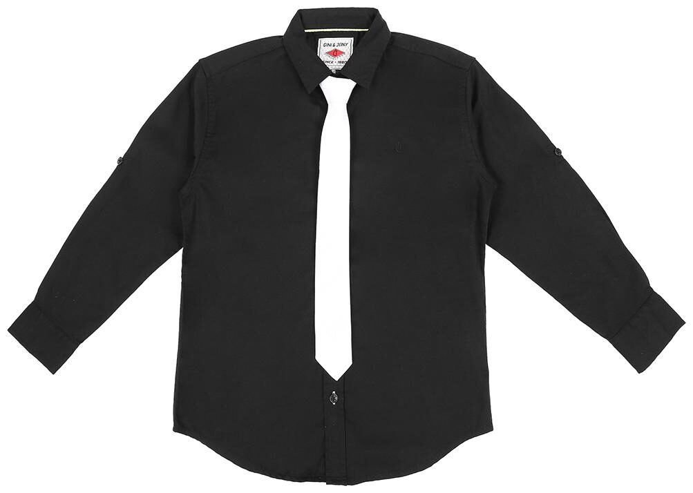 

Gini Jony Cotton Solid Shirt for Baby Boy - Black