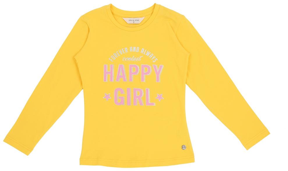 

Gini Jony Cotton Self design T shirt for Baby Girl - Yellow