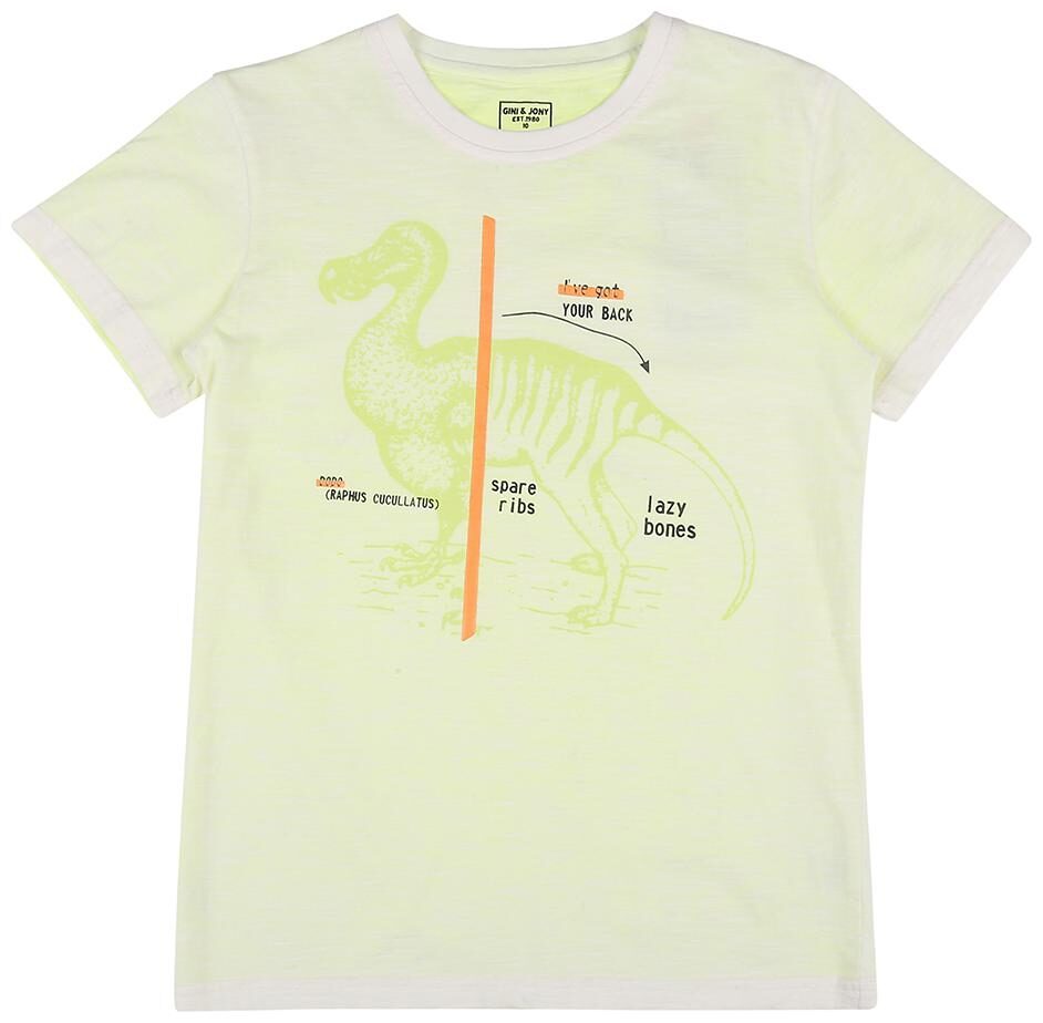 

Gini Jony Cotton Self design T shirt for Baby Boy - Green