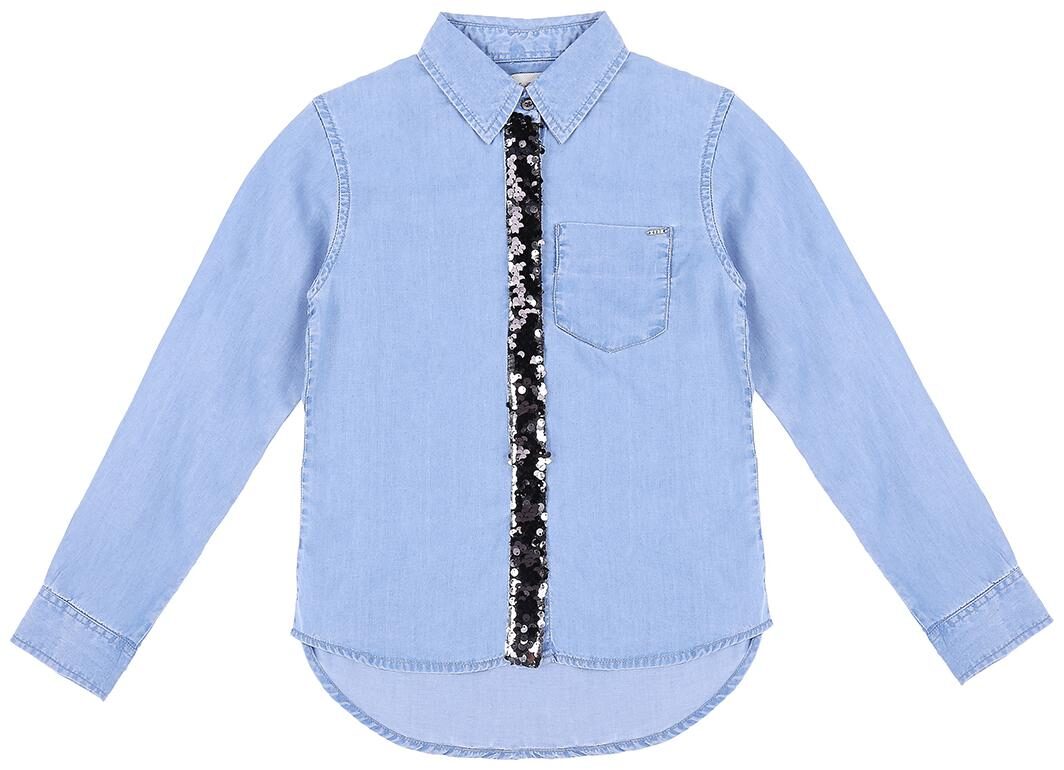 

Gini Jony Denim Solid T shirt for Baby Girl - Blue