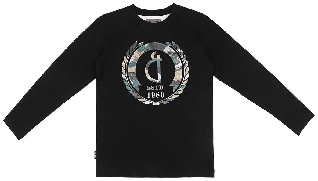 

Gini Jony Cotton Self design T shirt for Baby Boy - Black