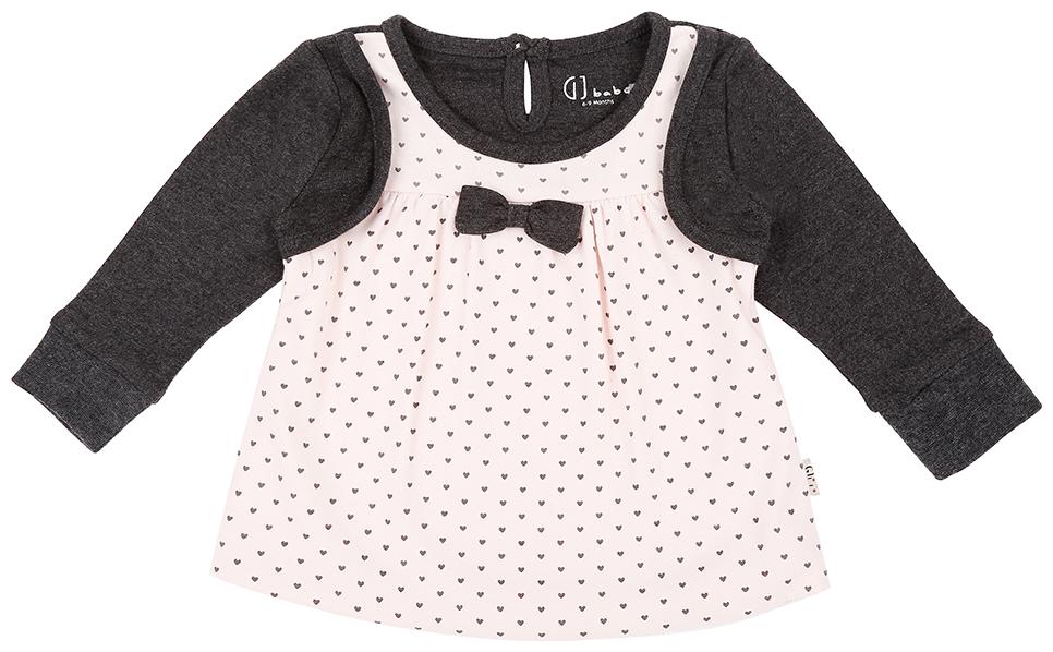 

Gini Jony Cotton Self design T shirt for Baby Girl - Pink