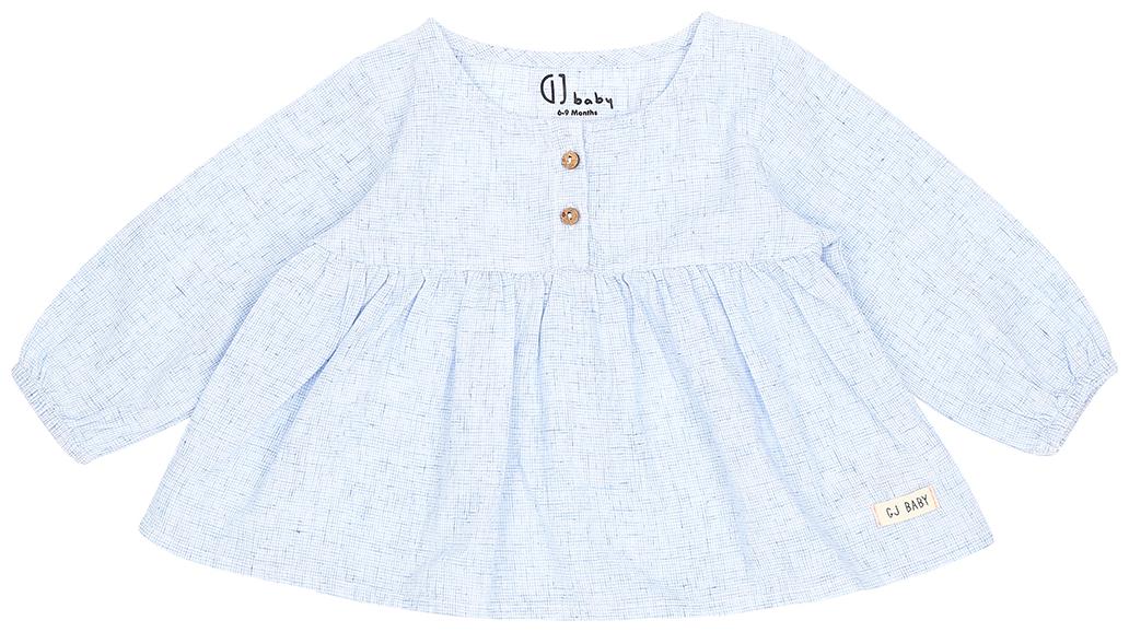 

Gini Jony Cotton Checked T shirt for Baby Girl - Blue
