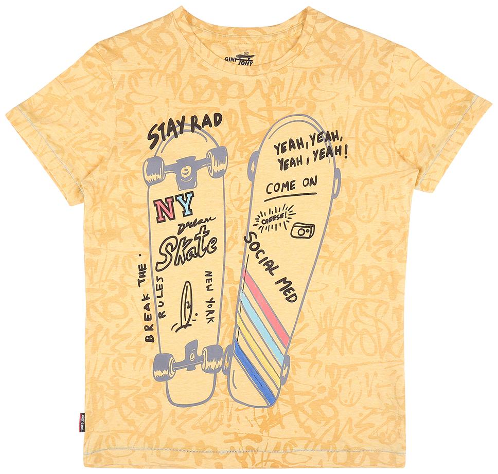 

Gini Jony Cotton Printed T shirt for Baby Boy - Yellow
