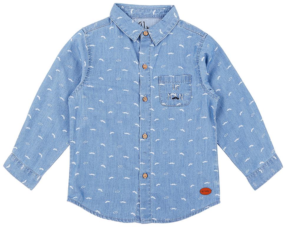 

Gini Jony Denim Self design Shirt for Baby Boy - Blue