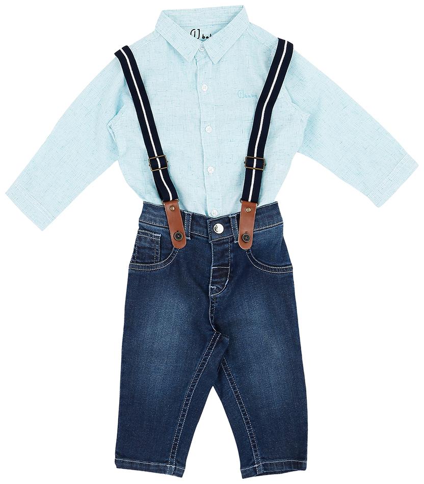 

Gini Jony Baby boy Cotton Solid Body suit - Blue