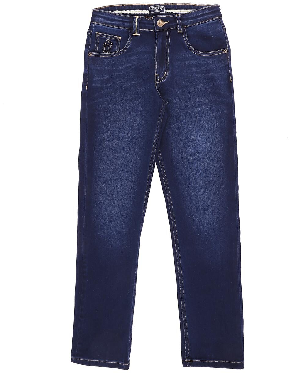 

Gini Jony Baby boy Cotton Solid Jeans - Blue