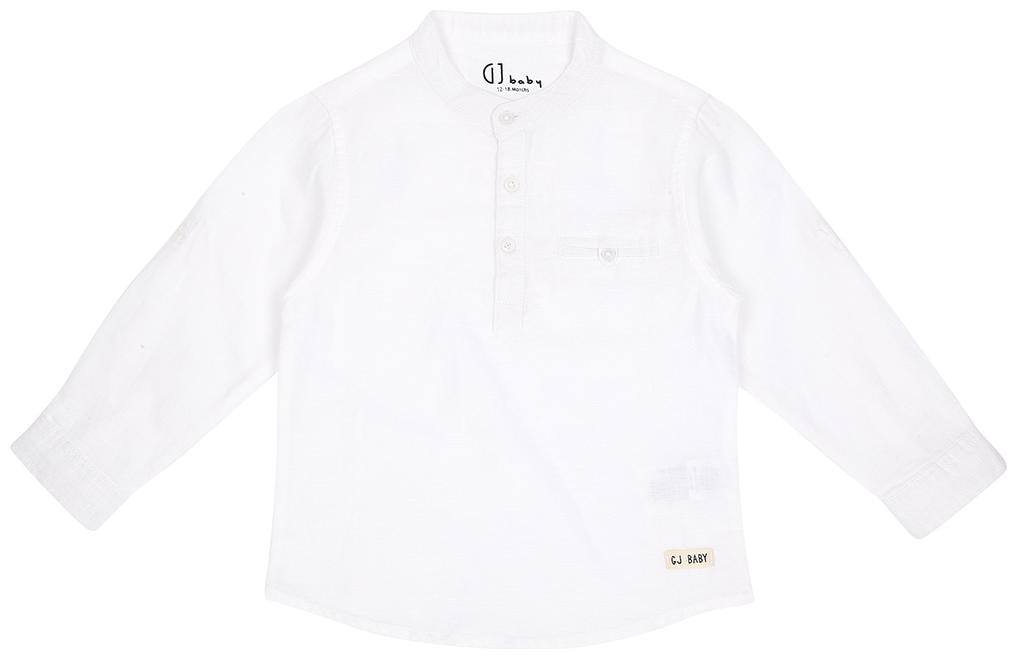 

Gini Jony Cotton Solid Shirt for Baby Boy - White