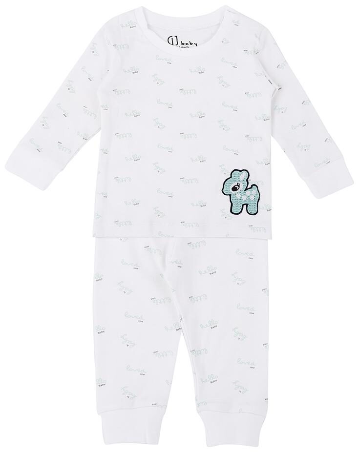 

Gini Jony Baby girl Cotton Printed Body suit - White