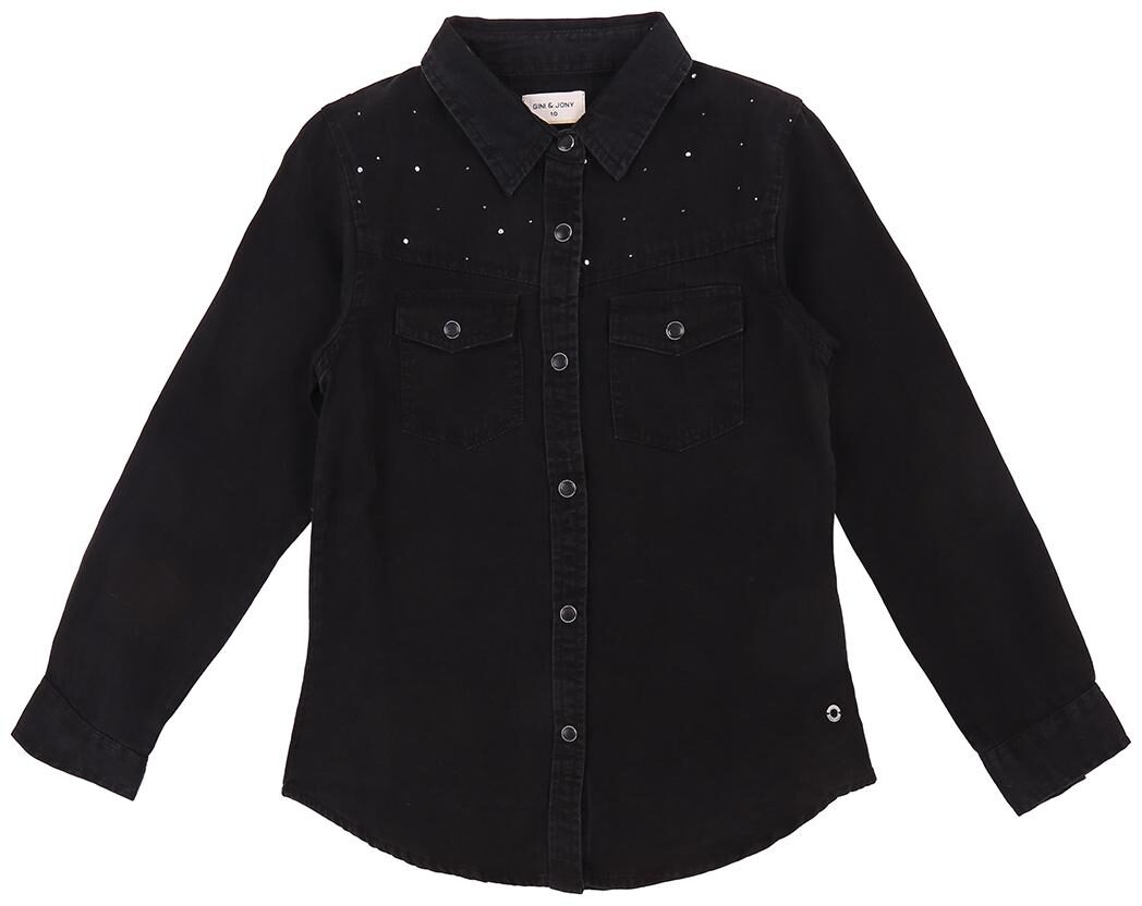 

Gini Jony Cotton Solid T shirt for Baby Girl - Black