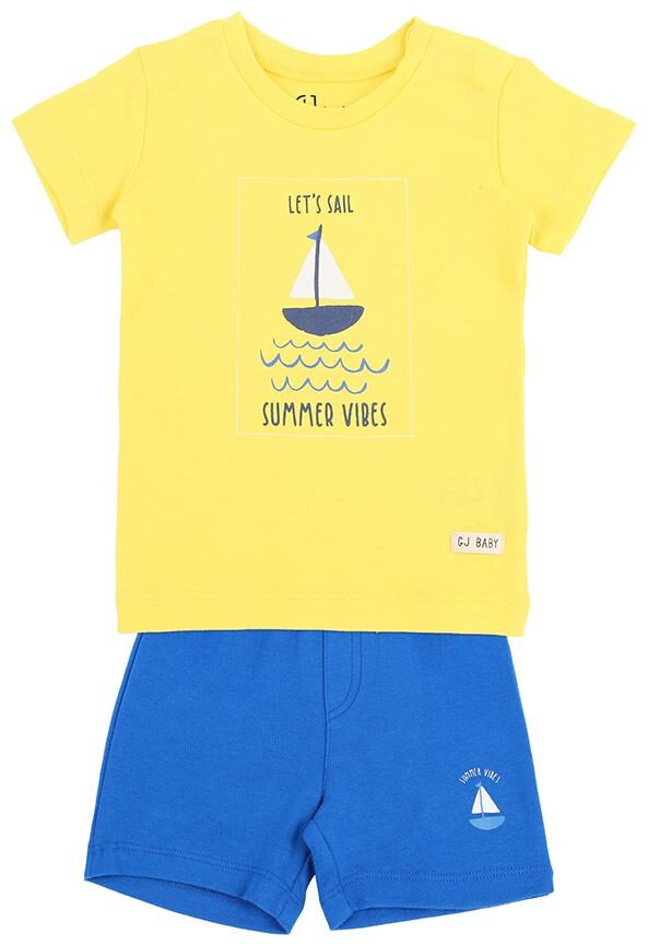 

Gini Jony Baby boy Cotton Printed Body suit - Yellow