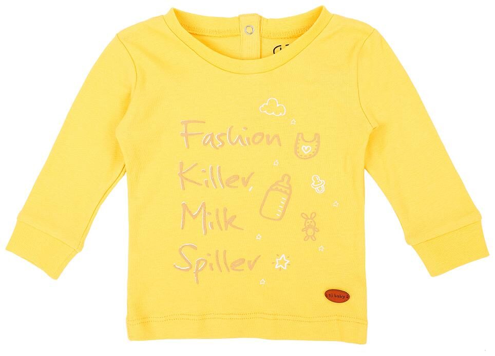 

Gini Jony Cotton Solid T shirt for Baby Girl - Yellow
