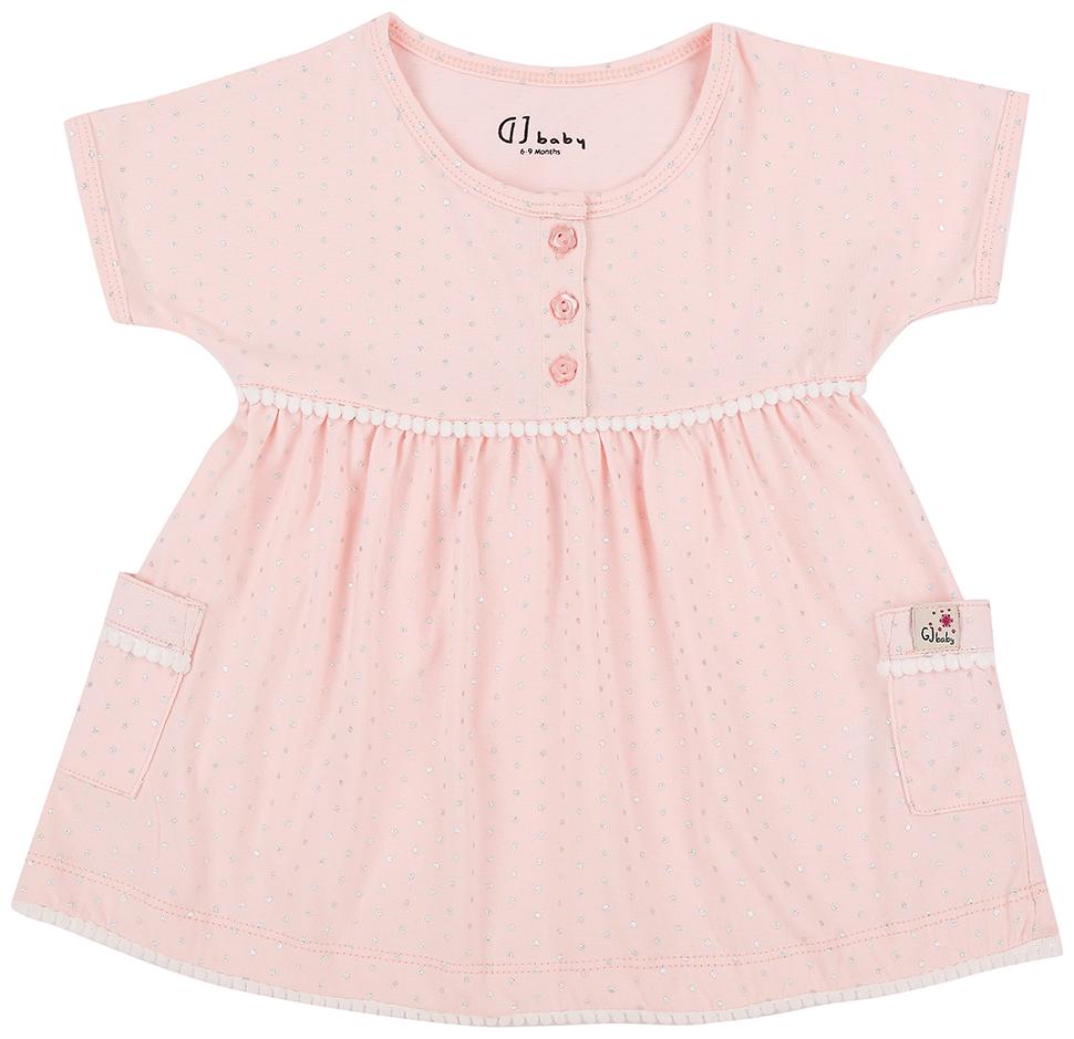 

Gini Jony Baby girl Cotton Polka dots Princess frock - Pink
