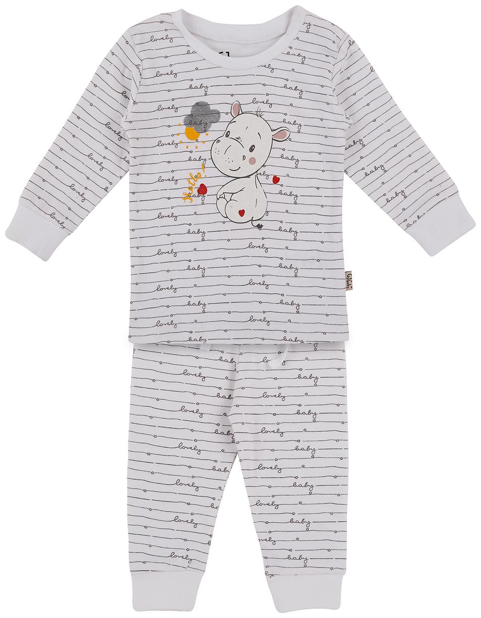 

Gini Jony Baby girl Cotton Printed Body suit - White