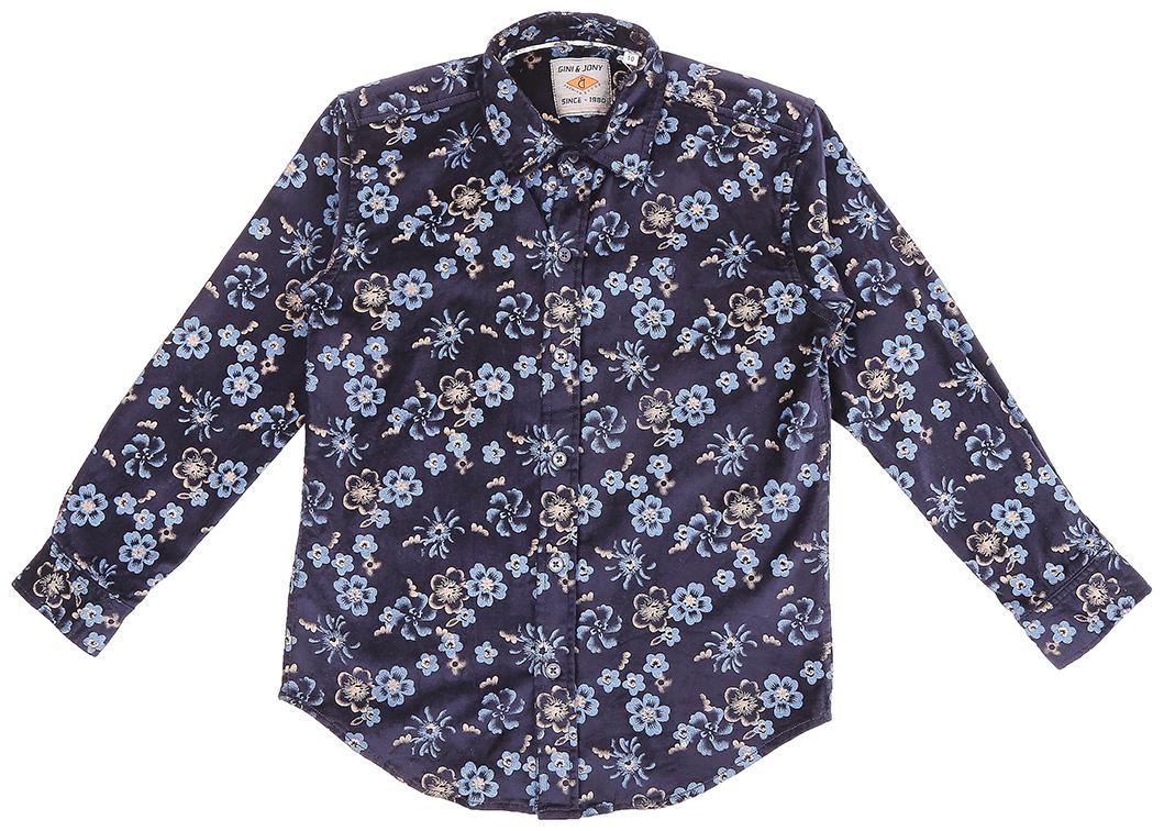 

Gini Jony Cotton Self design Shirt for Baby Boy - Blue