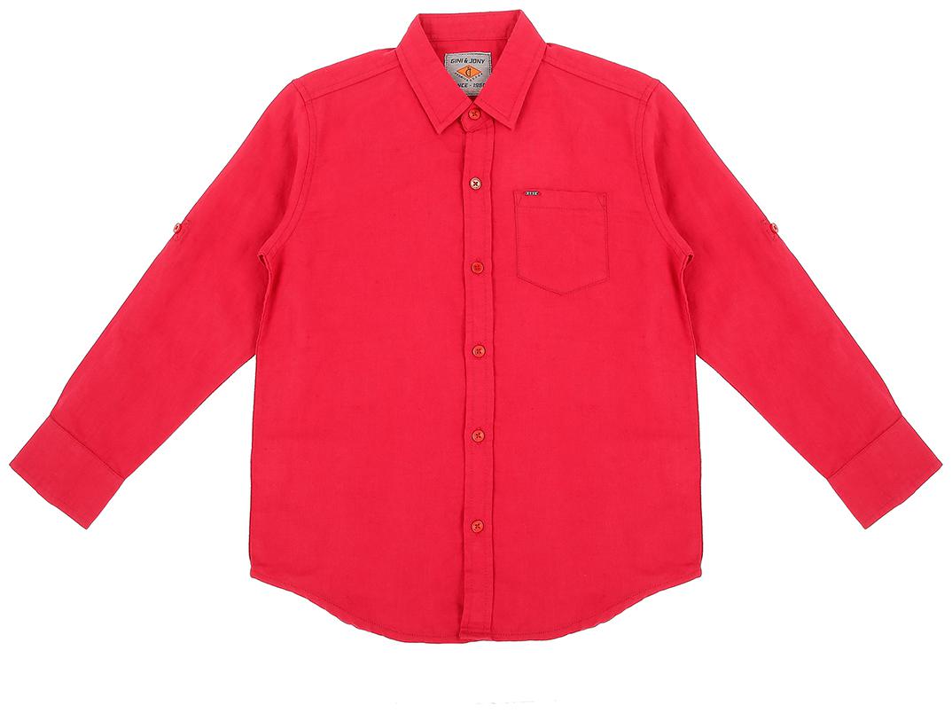 

Gini Jony Cotton Solid Shirt for Baby Boy - Red