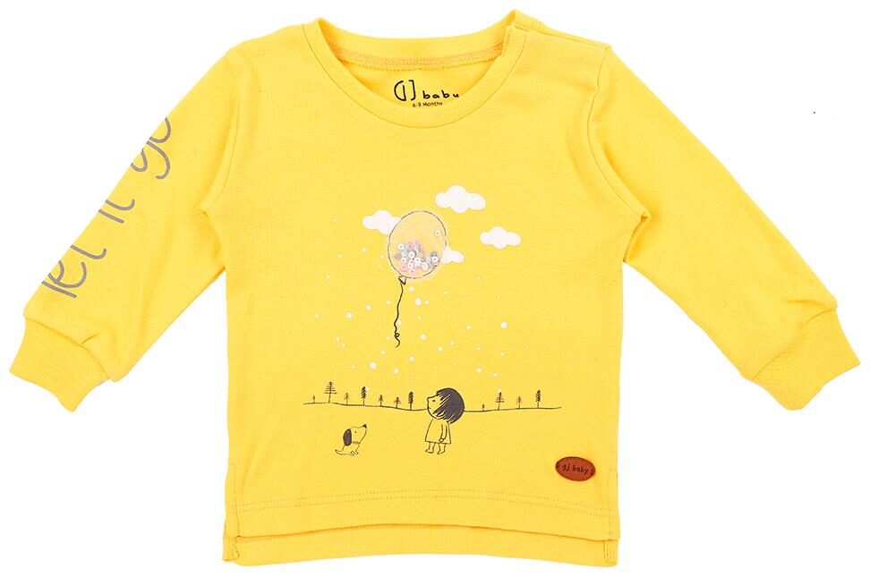 

Gini Jony Cotton Solid T shirt for Baby Girl - Yellow