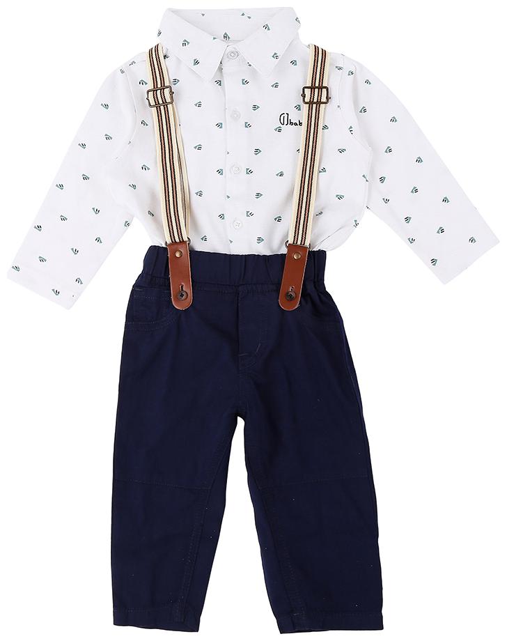 

Gini Jony Baby boy Cotton Printed Body suit - White