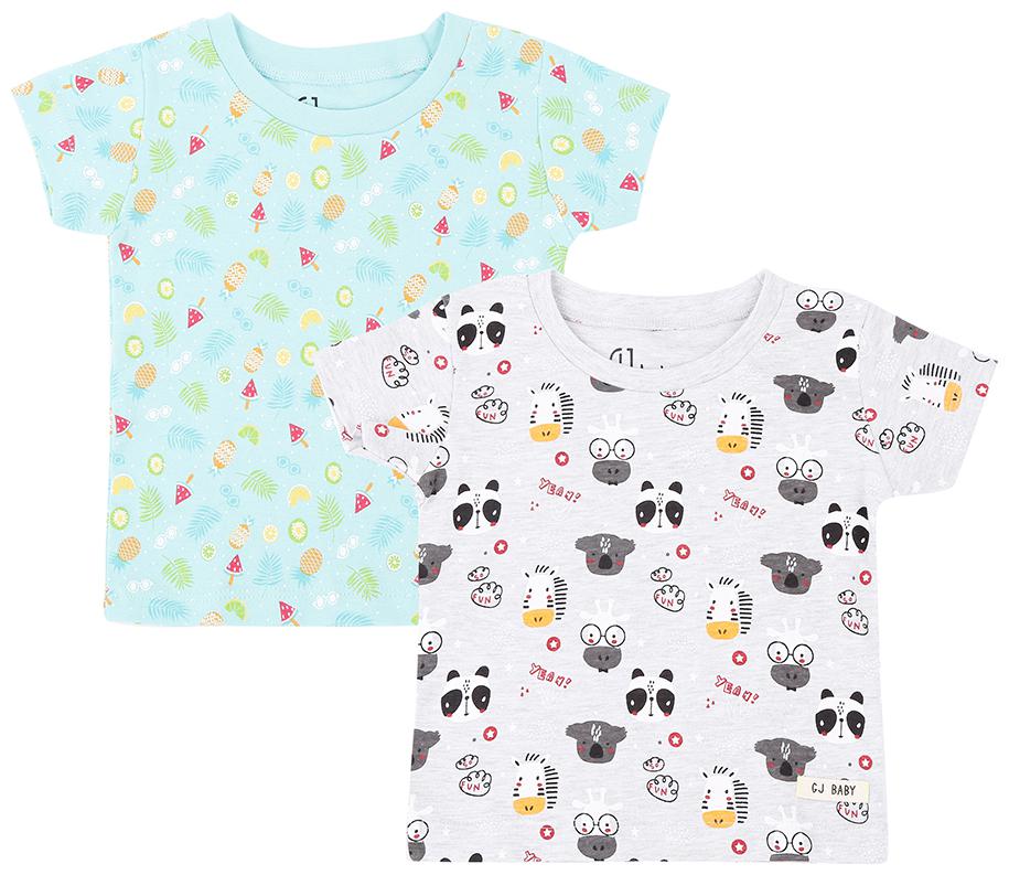 

Gini Jony Cotton Self design T shirt for Baby Boy - Grey