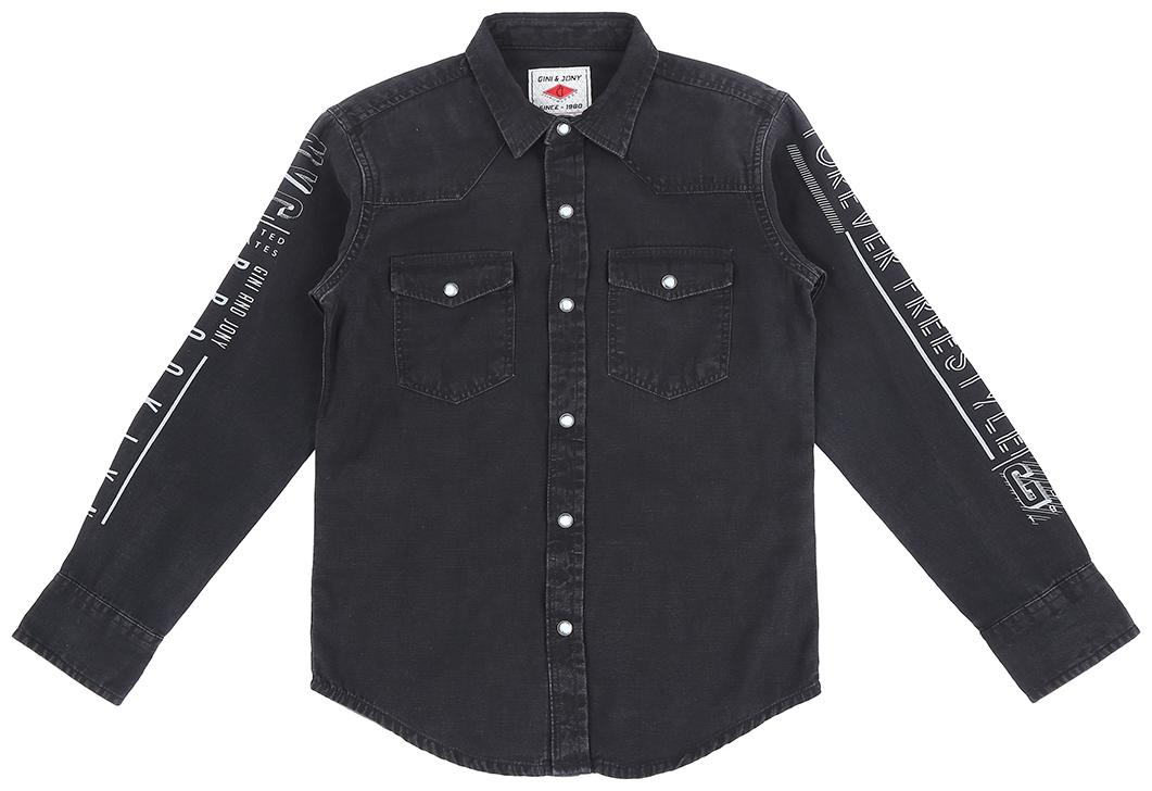 

Gini Jony Denim Solid Shirt for Baby Boy - Black