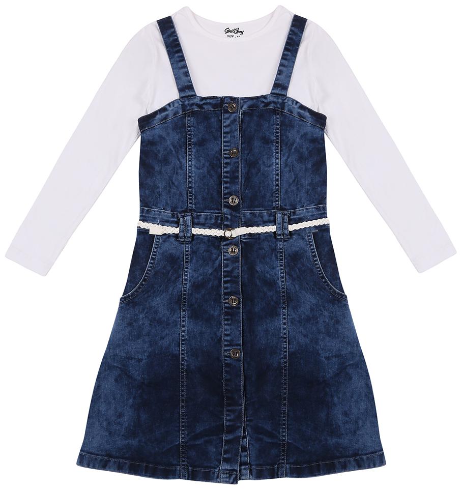 

Gini Jony Baby girl Cotton Solid Princess frock - Blue