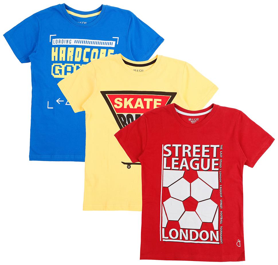 

Gini Jony Cotton Self design T shirt for Baby Boy - Blue