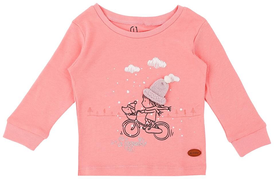 

Gini Jony Cotton Solid T shirt for Baby Girl - Pink