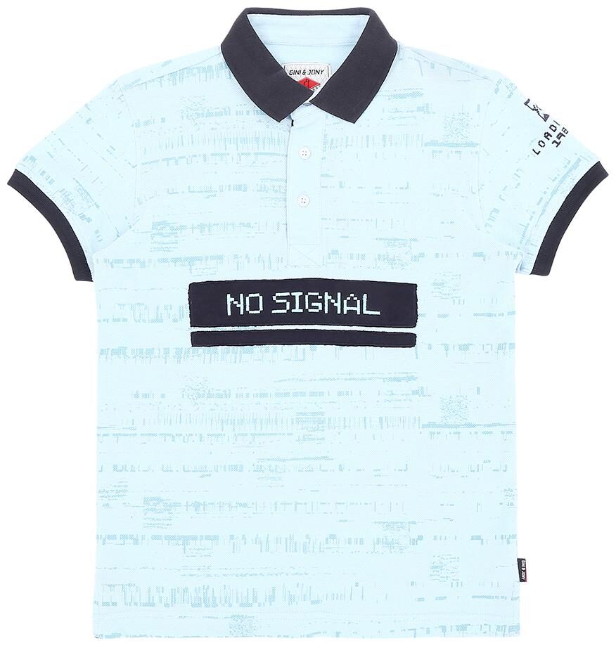 

Gini Jony Cotton Printed T shirt for Baby Boy - Blue