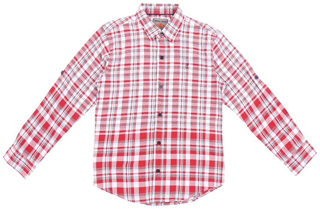 

Gini Jony Boy Cotton Checked Shirt Red