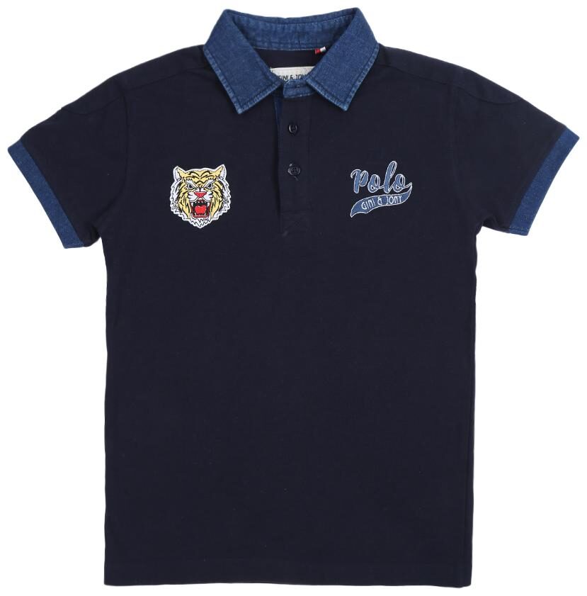 

Gini Jony Boy Cotton blend Solid T-shirt - Blue