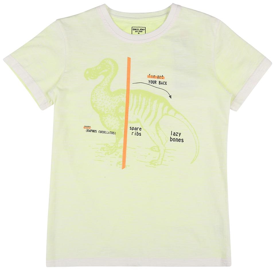 

Gini Jony Boy Cotton blend Printed T-shirt - Green